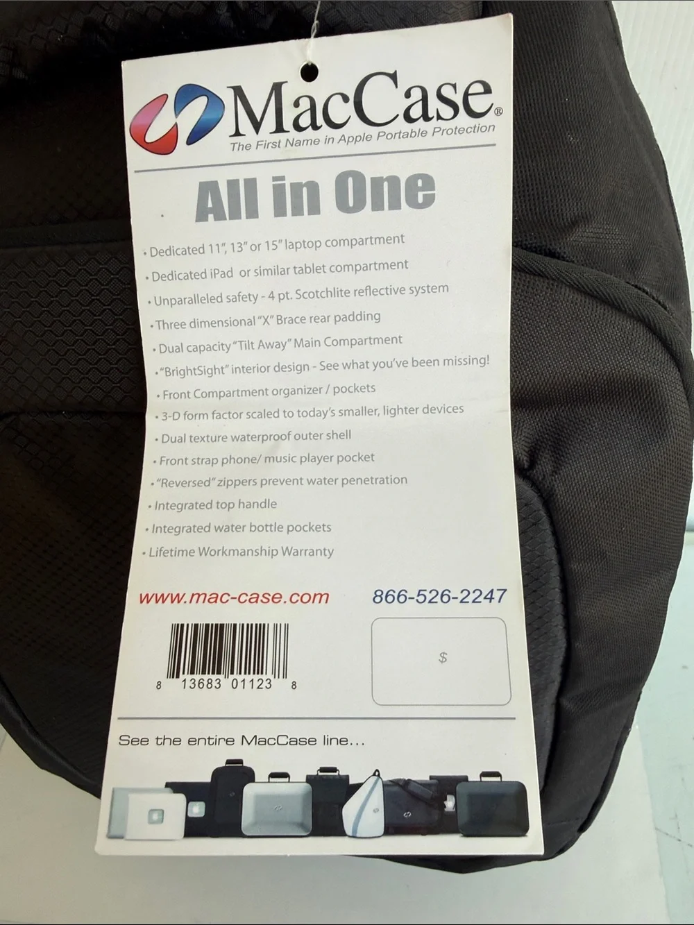 NEW MacCase Eco-Friendly Backpack for 15” MacBook and iPad Day Pack All-in-One